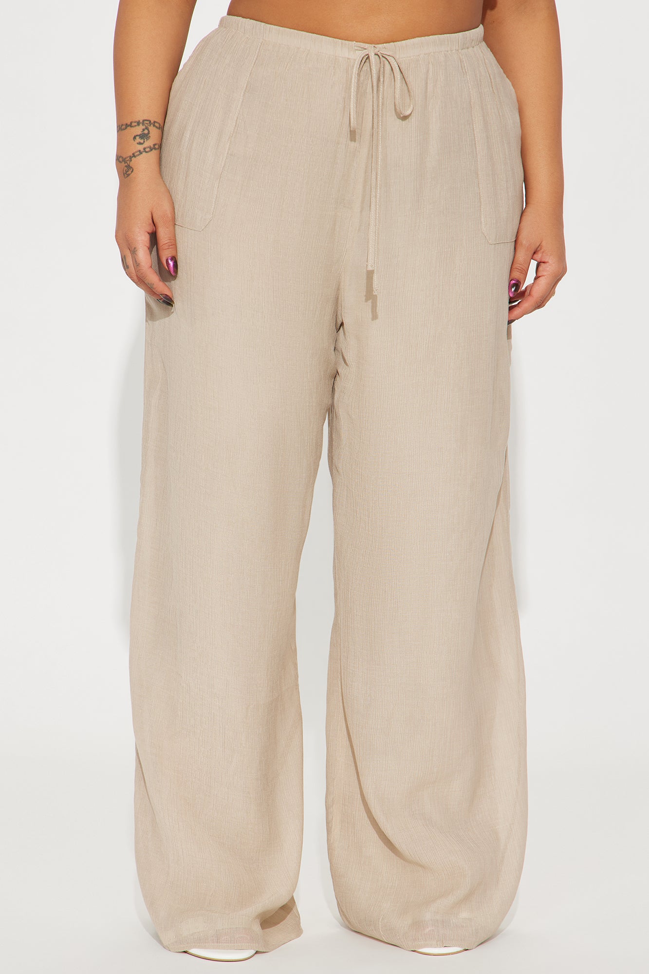 Vacay Babe Textured Wide Leg Pant - Taupe - Image 5