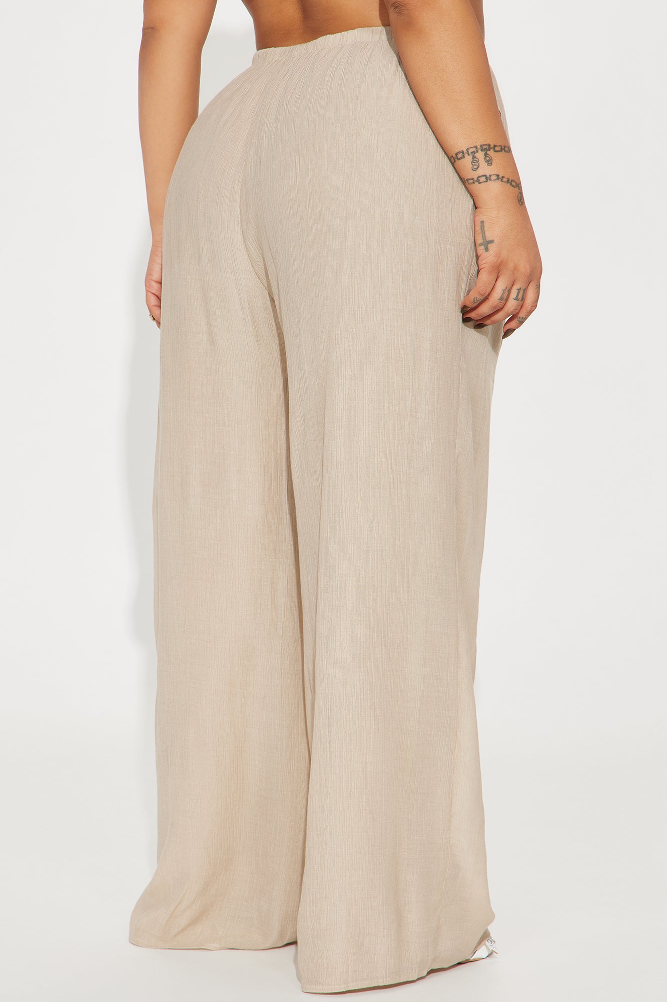 Vacay Babe Textured Wide Leg Pant - Taupe - Image 6