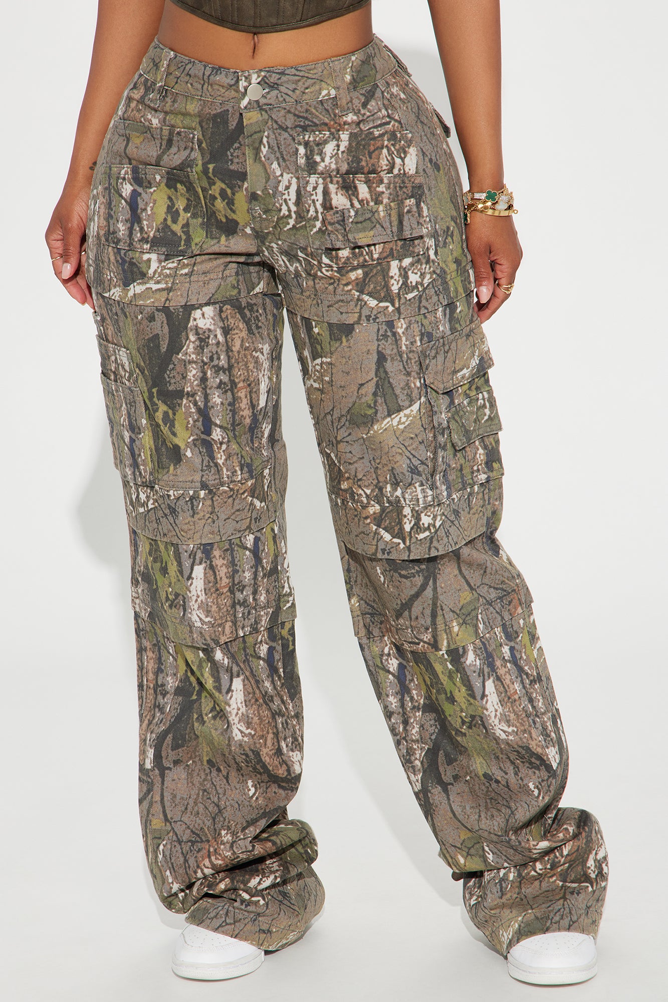Tall Bree Camo Stretch Cargo Jean - Olive/combo - Image 3