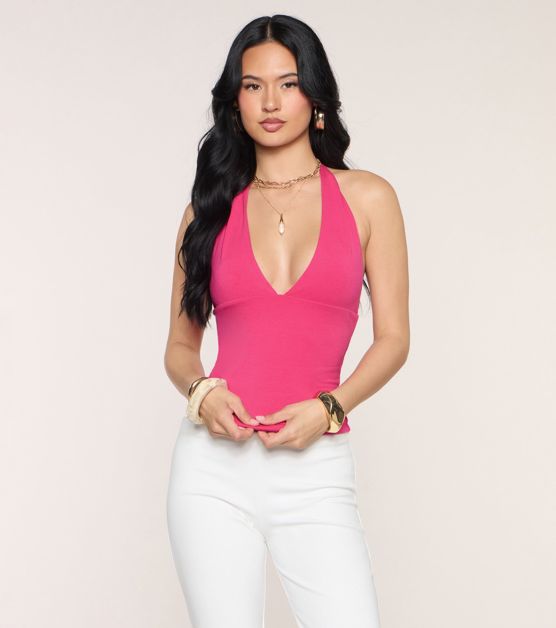 Keep It Cute V-Neck Halter Top - Image 22