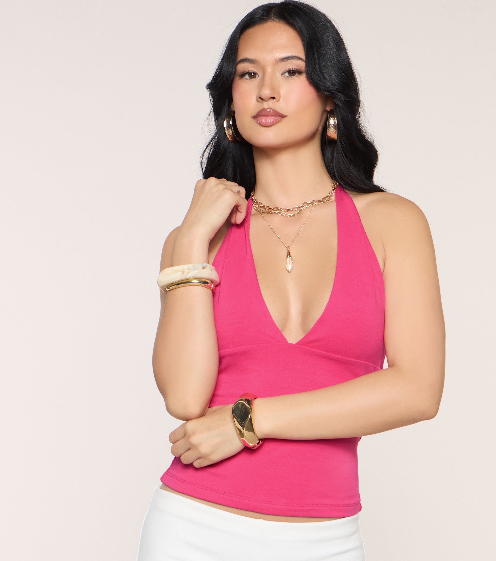 Keep It Cute V-Neck Halter Top - Image 24